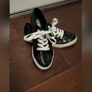 Size 3 girls sequin black shoes